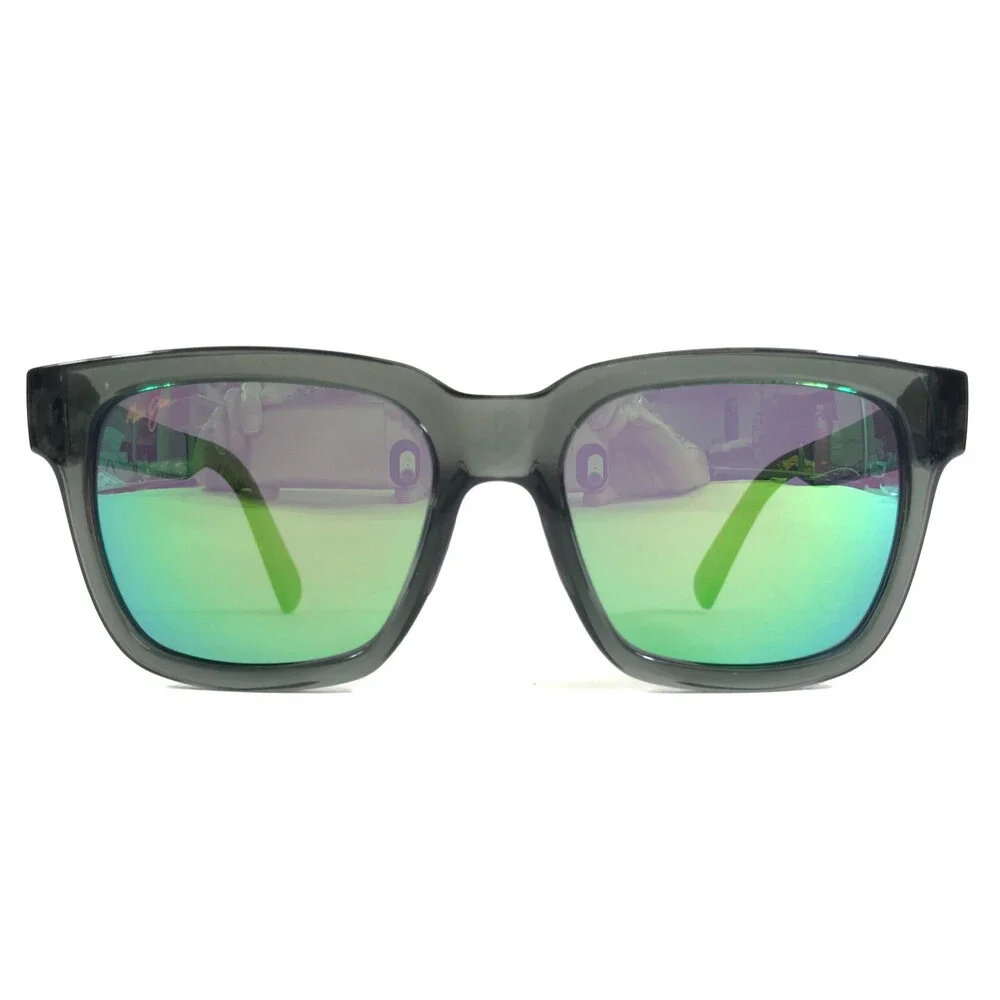 Maui Jim Sunglasses MONGOOSE MJ540-11 Translucent Gray w/ Green Maui Lenses